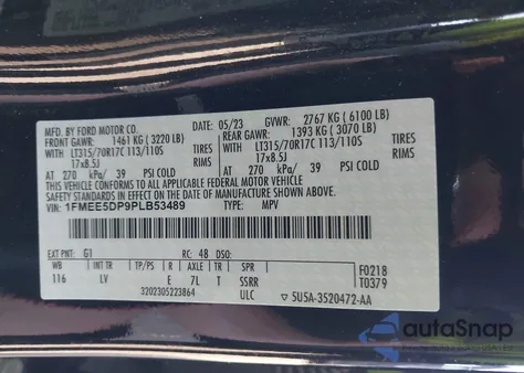 2023 Ford Bronco Big Bend из США, поврежденный, VIN 1FMEE5DP9PLB53489